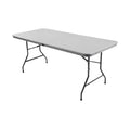 Portable Foldable Plastic Table with Sturdy Metal Legs