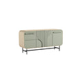 Sleek Modern Sideboard with Textured Green Doors and Minimalist Design